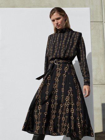 Chain print dress - Women - Massimo Dutti
