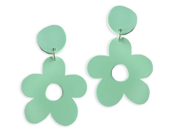 mint flowers earrings