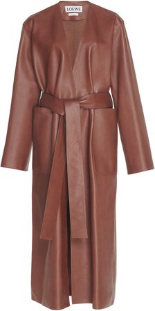 Belted Leather Coat