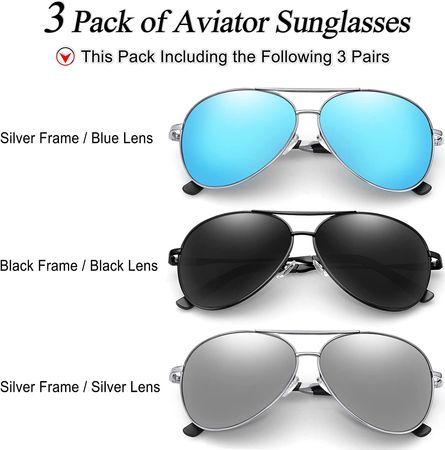 Amazon.com: BOTPOV Aviator Sunglasses for Men Women Polarized UV400 Protection Mirrored Lens Metal Frame with Spring Hinges : Clothing, Shoes & Jewelry