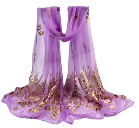 Purple scarf with gold