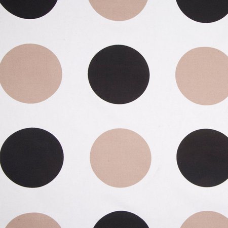 Off-White/Black/Taupe Polka Dots Canvas - Canvas - Cotton - Fashion Fabrics