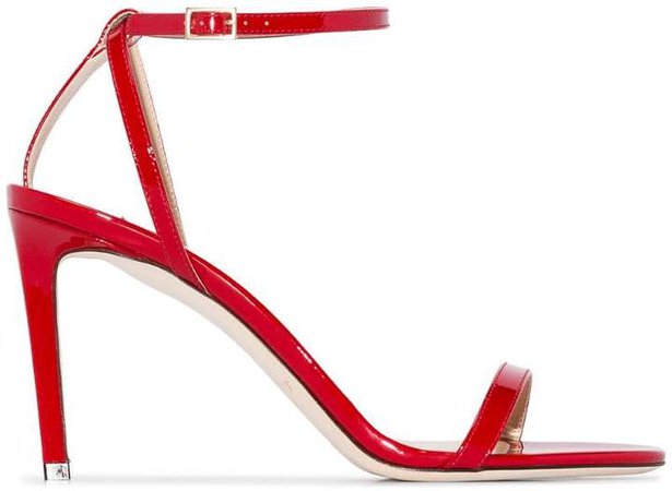 Red Minny 85 Patent Leather Sandals