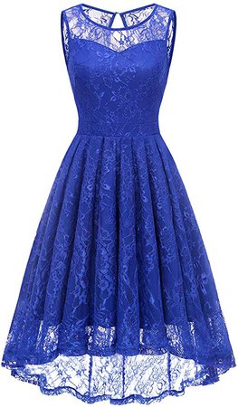 Amazon.com: Gardenwed Women's Vintage Lace High Low Bridesmaid Dress Sleeveless Cocktail Party Swing Dress: Clothing