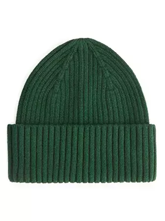 Rib Knit Beanie - Dark Green - Bags & Accessories - ARKET GB