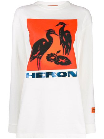 White Heron Preston Graphic-Print T-Shirt | Farfetch.com