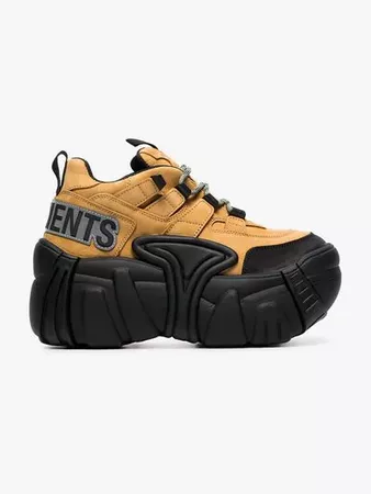 Vetements X Swear camel and black 100 leather combat sneakers Sale | Browns