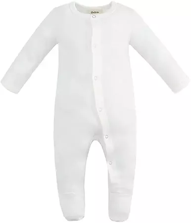 Amazon.com: baby onesie pajamas feet white