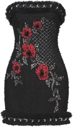 Balmain embroidered strapless minidress