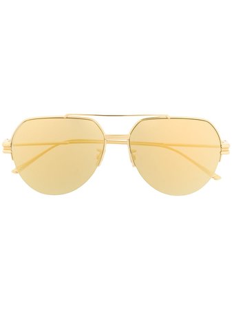 Bottega Veneta Eyewear half-rim aviator-frame Sunglasses - Farfetch