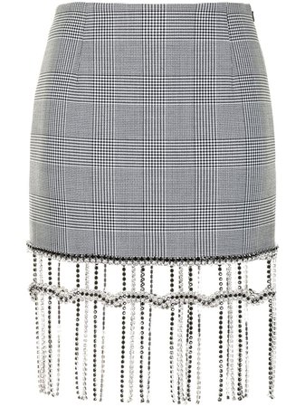 AREA crystal-fringed Mini Skirt - Farfetch