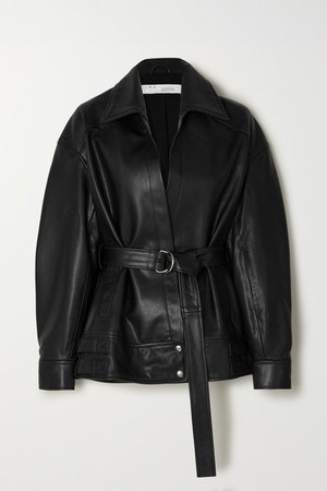 Howell belted leather jacket