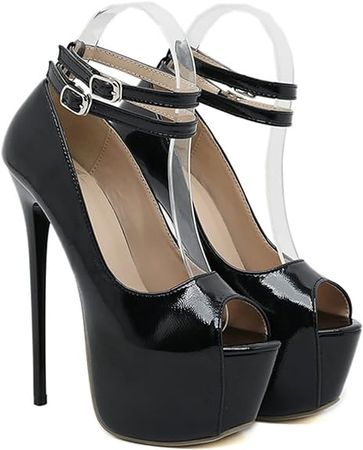Amazon.com | Vujkliy Women Open Toe Platform High Heels Dress Party Pumps 6.29IN High Heels | Pumps