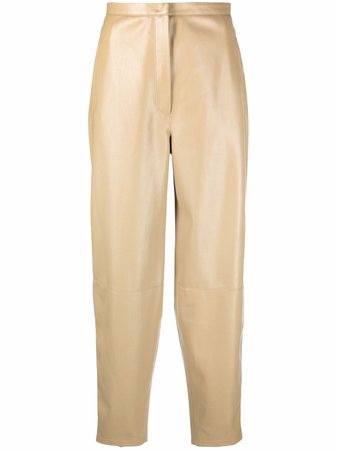 12 STOREEZ leather-look tapered trousers - FARFETCH