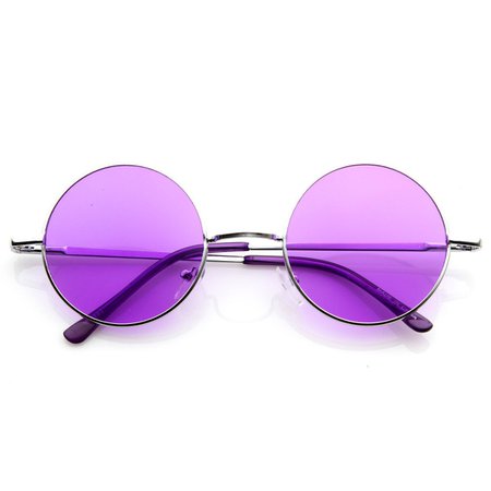 Retro Hippie Fashion Metal Color Lens Sunglasses - zeroUV