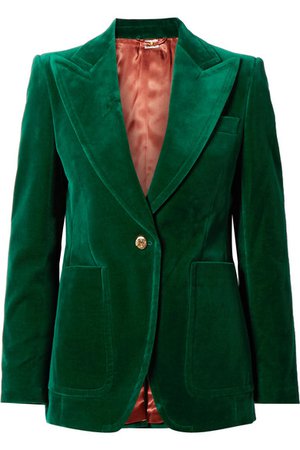 Gucci | Cotton-blend velvet blazer | NET-A-PORTER.COM