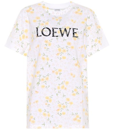 Floral Logo Cotton T-Shirt - Loewe | Mytheresa