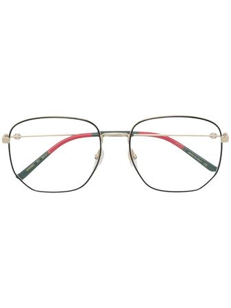 Gucci Eyewear Web detail hexagonal-frame glasses - FARFETCH