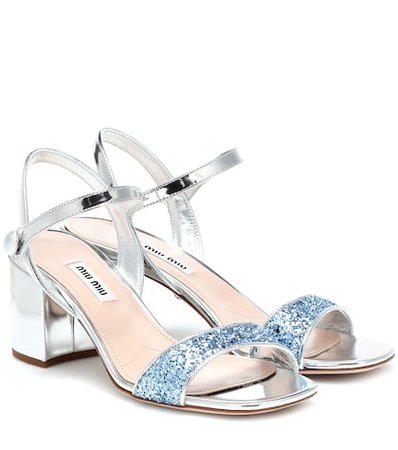 Exclusive to Mytheresa – Metallic patent leather sandals