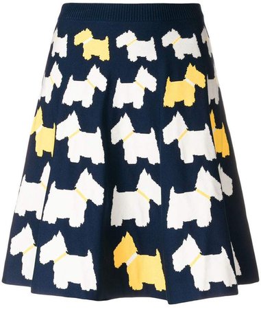 dog pattern A-line skirt