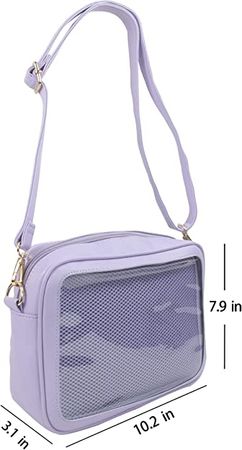 Amazon.com: KKEY Ita Bag Pin Bag DIY Clear Crossbody Bag Shoulder kawaii japanese Anime school Bag, Purple : Clothing, Shoes & Jewelry