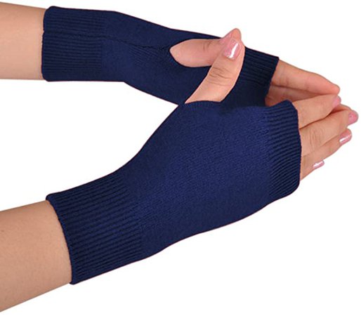 Amazon.com: NOVAWO Cashmere Blend Half Fingerless Thumb Hole Warm Gloves Mittens for Men Women, Khaki: Clothing