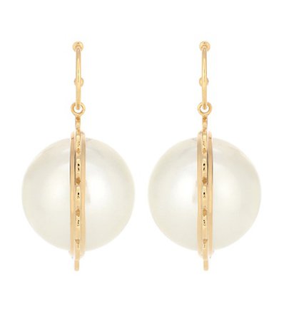 24kt gold-plated faux pearl earrings
