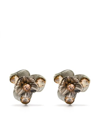 Biyan crystal-embellished Floral Earrings