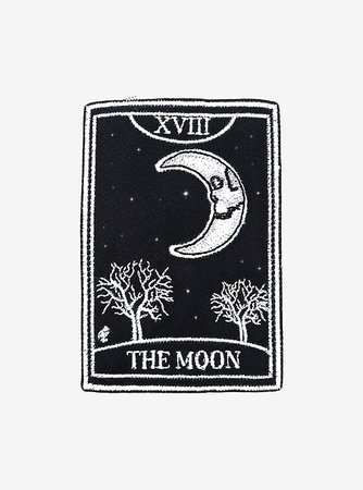 Skeleton Moon Tarot Card Patch