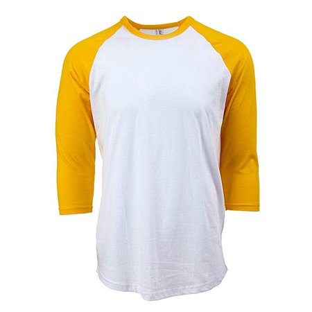 Casual 3/4 Sleeve Baseball T-Shirt Raglan Jersey Tee Unisex Men Women 10 Colors Fit Soft Cotton Jersey S-5XL at Amazon Men’s Clothing store: