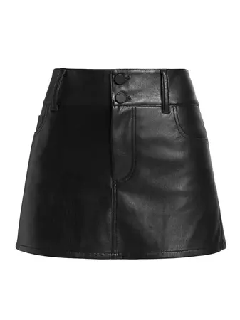Shop Alice + Olivia Laika Faux Leather Mini Skirt | Saks Fifth Avenue