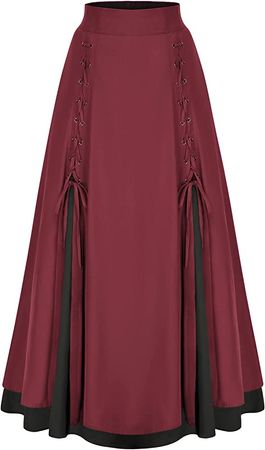 Amazon.com: Scarlet Darkness Long Skirts for Women Double-Layer Victorian Renaissance Skirt : Clothing, Shoes & Jewelry