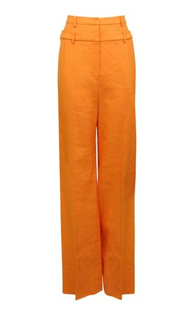 Laila Double-Waist Cotton-Linen Blend Wide-Leg Trousers by Rejina Pyo | Moda Operandi