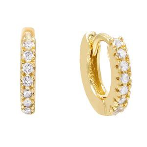 Gold CZ Mini Huggie Earring | Adina's Jewels