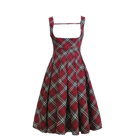 DevilInspired | Red Plaid Dress Box Pleat Skirt (Dei5 edit)