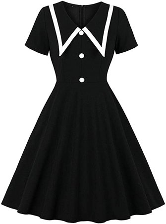 Amazon.com: Wellwits Women's Halloween Student Costume Sailor Stripe Vintage Shirt Dress: Clothing