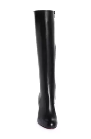 christian louboutin black leather pumppie knee high boot boots