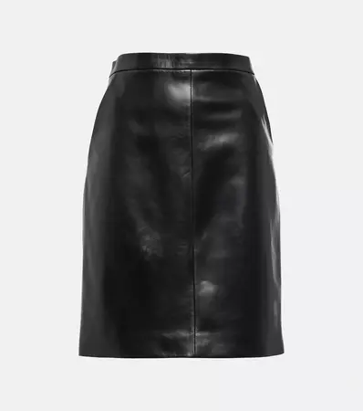Leather Pencil Skirt in Black - Saint Laurent | Mytheresa