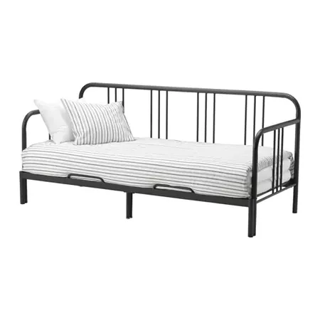 FYRESDAL Daybed with 2 mattresses - black/Husvika firm - IKEA