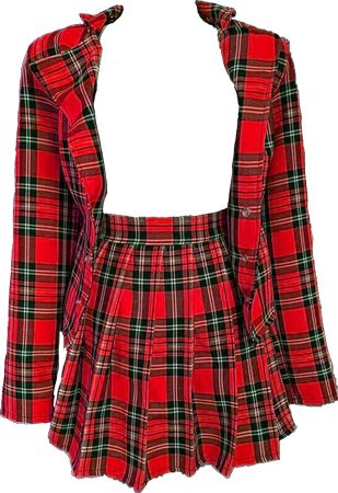 Transparent Plaid Blazer and Skirt Red (Dei5 edit)