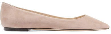 Romy Suede Point-toe Flats - Antique rose