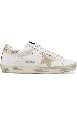 Golden Goose Deluxe Brand | Superstar distressed leather sneakers | NET-A-PORTER.COM