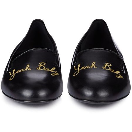 Saint Laurent Yeah Baby embroidered leather flats