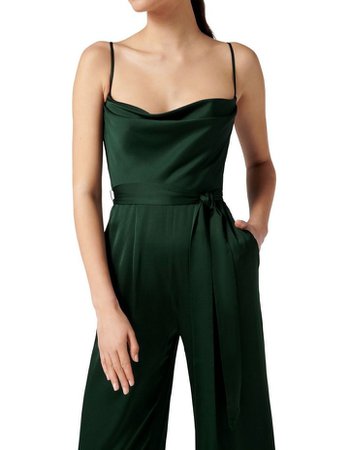 Forever New Eden Satin Cowl Jumpsuit Emerald Green | MYER