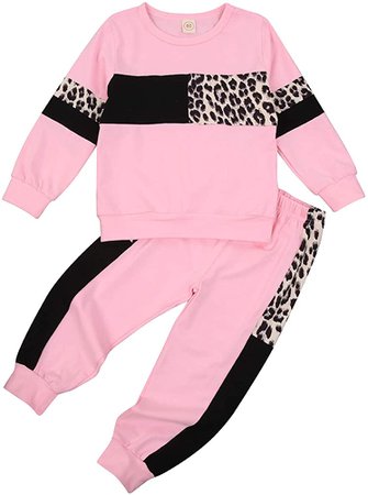 Amazon.com: Toddler Baby Girl Leopard Love Pullover Hoodie Sweatshirts+Long Pants Trousers 2PCS Outfits Set Kids Fall Winter Clothes (Pink Leopard, 2T-3T): Clothing