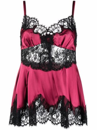 Shop Dolce & Gabbana lace-trim camisole top with Express Delivery - FARFETCH
