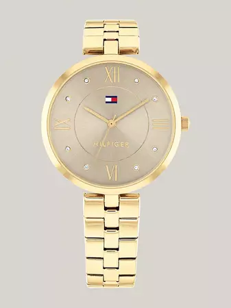 Grey Dial Gold-Plated Bracelet Watch | Gold | Tommy Hilfiger