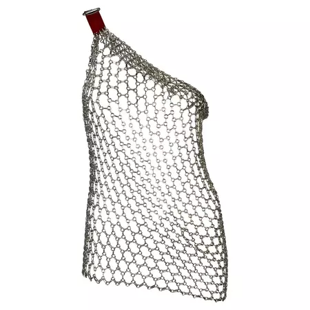 S/S 2003 Dolce and Gabbana 'Sex and Love' Barbarella Chainmail Metal Buckle Net Top For Sale at 1stDibs | barbarella swimwear