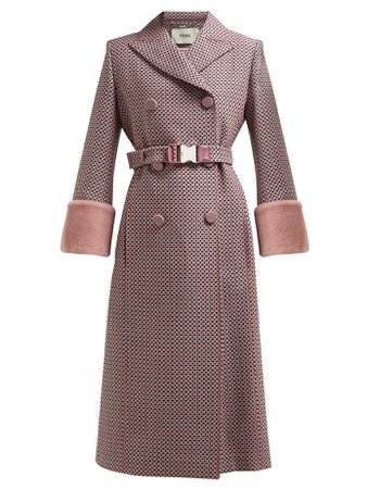 Romantic Tiles-pattern belted wool-blend coat | Fendi | MATCHESFASHION.COM