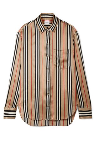 Burberry | Striped silk-satin shirt | NET-A-PORTER.COM